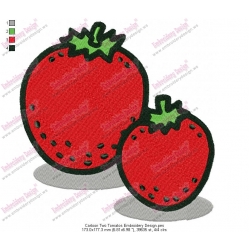 Cartoon Two Tomatos Embroidery Design